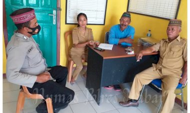 Giat-Sambang-Kantor-Desa,-Bhabinkamtibmas-Polsek-Komodo-Imbau-Protokol-Kesehatan