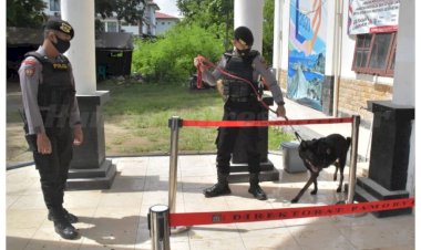 Anjing-K9-Dikerahkan-Sterilisasi-Kantor-KPUD-Manggarai-Barat