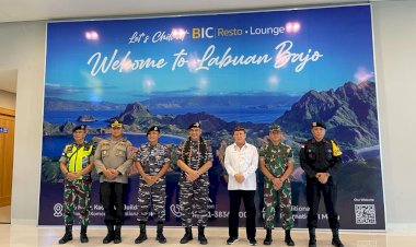 Wakili-Kapolres-Mabar,-Wakapolres-Bersama-Unsur-Forkompinda-Sambut-Kunker-Panglima-Koarmada-II-di-Labuan-Bajo