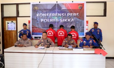 Sat-Polairud-Ungkap-Penangkapan-Ikan-Dengan-Menggunakan-Bahan-Kimia,-Polres-Sikka-Gelar-Konferensi-Pers