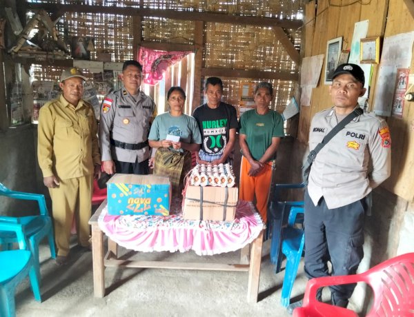 Polsek Sano Nggoang Salurkan Bantuan Kemanusiaan untuk Korban Kebakaran di Bokak Rangga