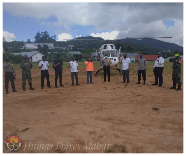 Gunkan Helikopter, Kapolres Mabar Tinjau Posko Tim Gerak Cepat Penanggulangan Covid-19