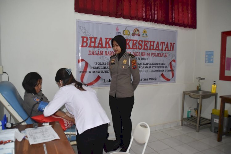 Polwan Polres Manggarai Barat Laksanakan Donor Darah Jelang HUT Polwan ke - 74