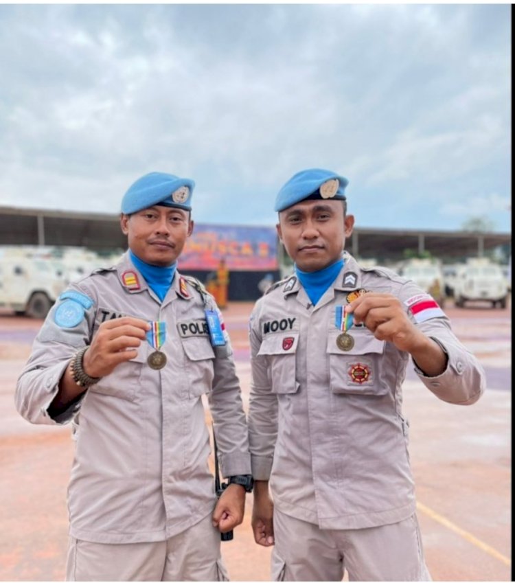 Berhasil Laksanakan Misi Perdamaian di Afrika Tengah, Personel Polda NTT Dapat Medali Penghargaan dari PBB