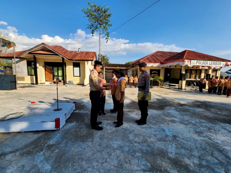 Kapolsek Lembor Mengapresiasi dan Mendukung Kegiatan Pramuka di Kecamatan Lembor