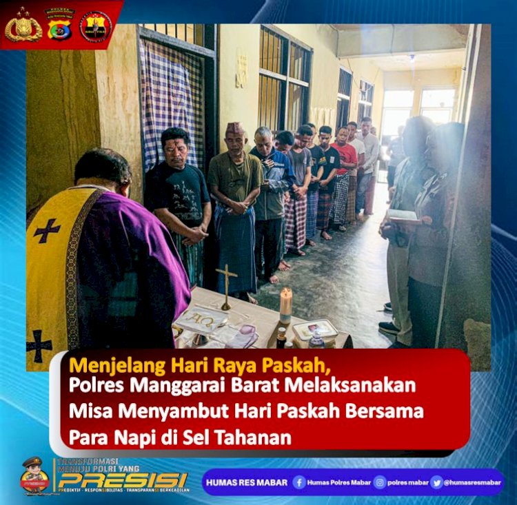 Bertepatan Dengan Ibadah Rabu Abu, Satuan Tahti Polres Mabar Lakukan Binroh Kepada Tahanan