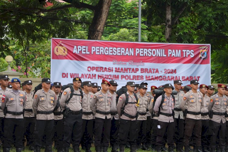 Kapolres Mabar Pimpin Apel Pergeseran Personil Pengamanan TPS
