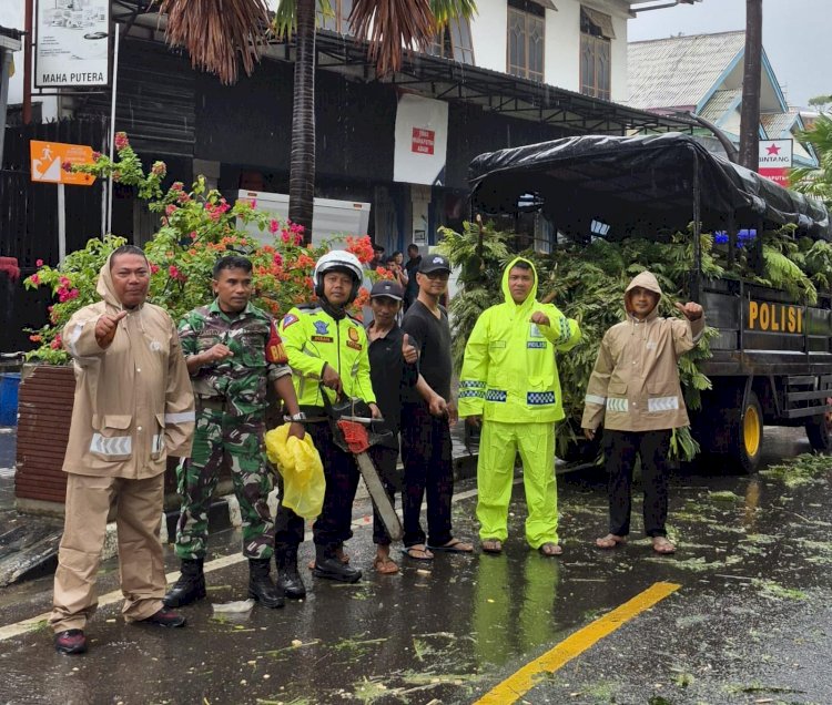 Respons Cepat Satlantas Polres Manggarai Barat Atasi Pohon Tumbang di Labuan Bajo