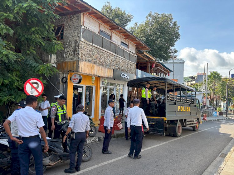 Langgar Aturan, 28 Unit Sepeda Motor di Jalan Soekarno-Hatta Labuan Bajo Ditertibkan Polisi