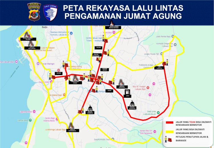 Labuan Bajo 'Hening': Polisi Terapkan Rekayasa Lalu Lintas Besar-besaran Jelang Prosesi Jalan Salib 2026
