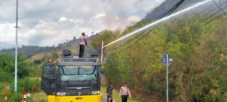 Sinergi TNI-POLRI dan Damkar Jinakkan Kebakaran Savana Bukit Silvia Labuan Bajo