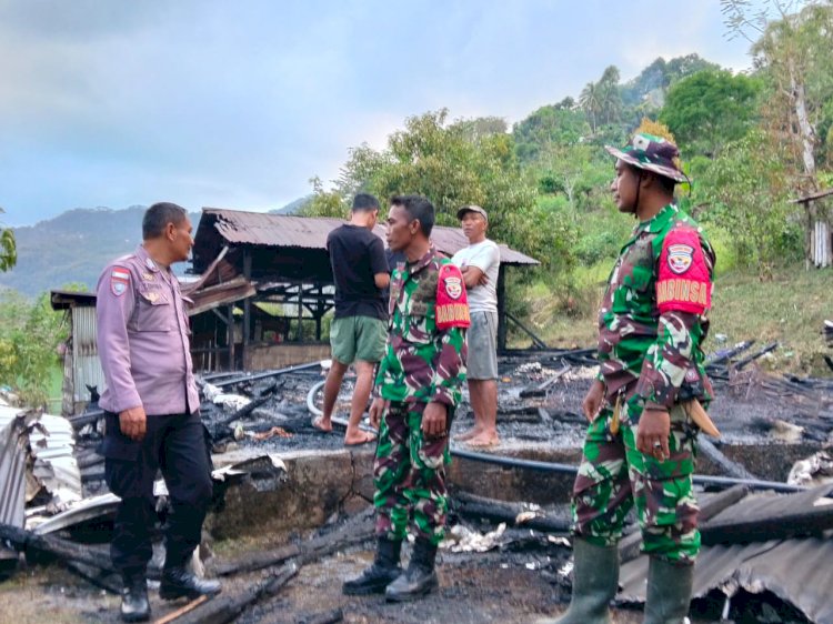Fokus Galang Bantuan, Kapolsek Kuwus Tegaskan Kebakaran Rumah di Compang Kules Bukan Sabotase