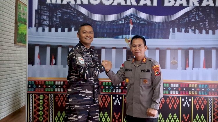 Perkokoh Keamanan Labuan Bajo, Kapolres Mabar Sambut Kunjungan Perdana Danlanal Baru