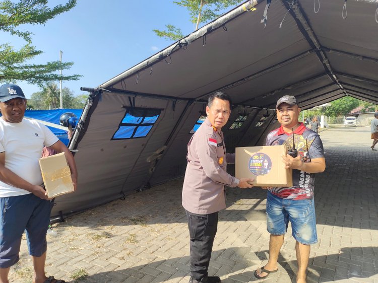 Jaga Moril dan Keselamatan Keluarga Bhayangkara, Kapolres Manggarai Barat Serahkan Tali Asih Pasca-Gempa