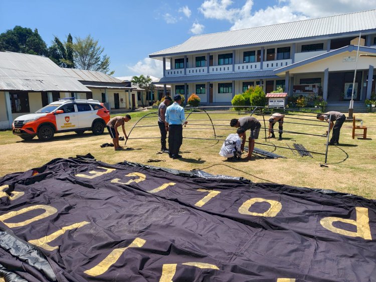Tindak Lanjuti Arahan Kapolda NTT, Polres Mabar Dirikan Tenda Darurat di Asrama Sta. Yosefa Labuan Bajo