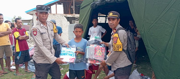 Dukung Pemulihan Pascagempa Mabar, Polisi Salurkan Bantuan Pendidikan serta Pendampingan Psikososial