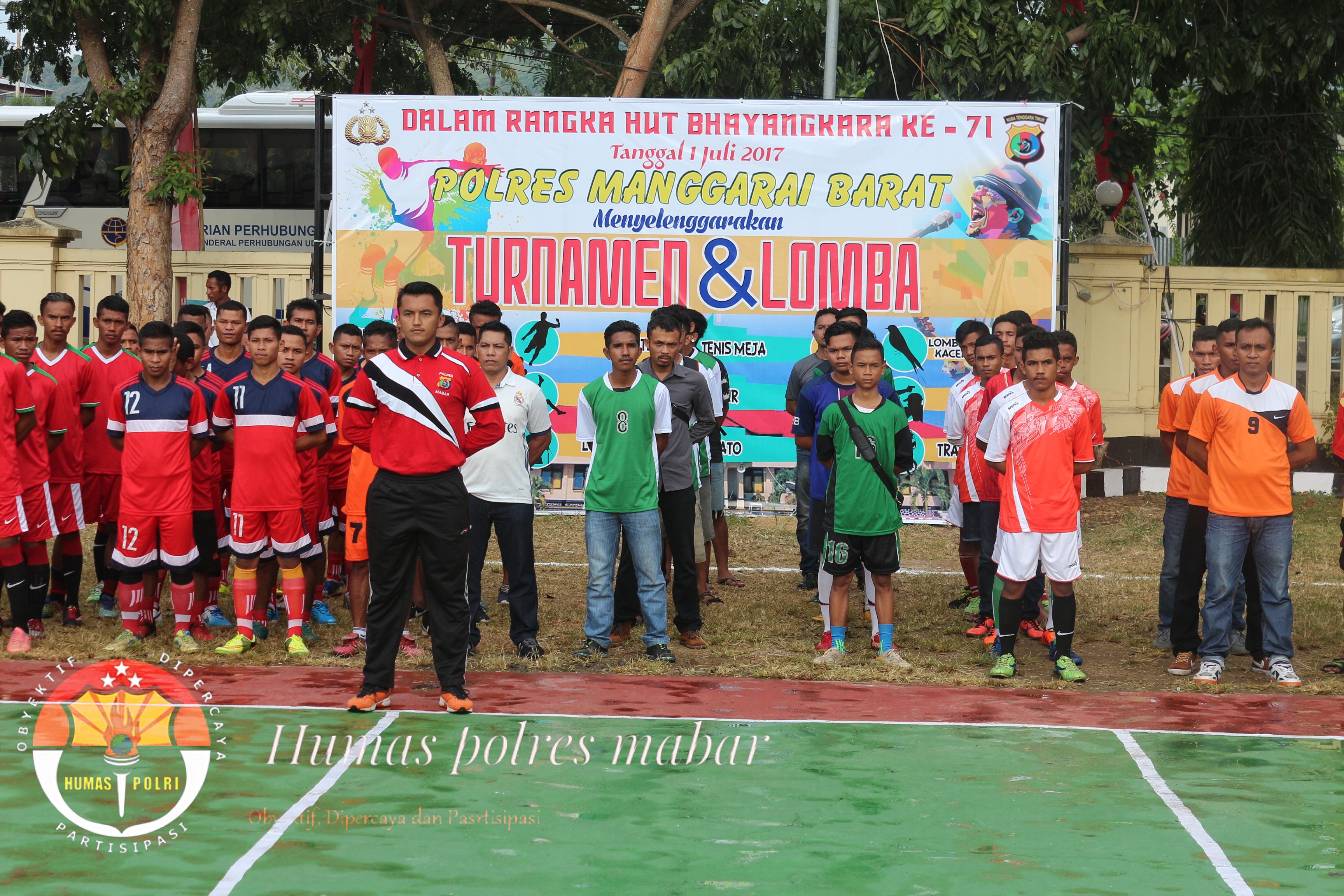Dalam Rangka Memeriahkan HUT ke-71 Bhayangkara, Polres Mabar Menyelengarakan Berbagai Turnamen dan Lomba yang dibuka secara resmi oleh Kapolres Mabar