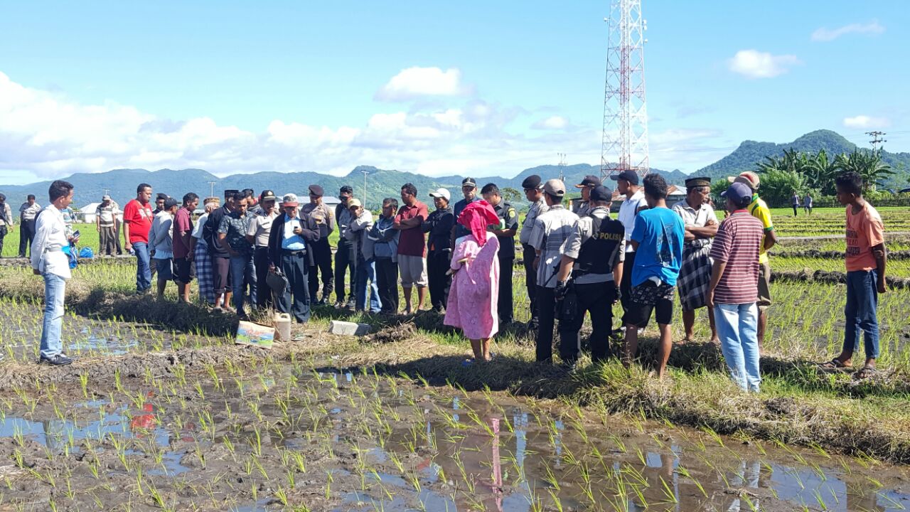 Kabagops Polres Mabar pimpin pengamanan eksekusi lahan persawahan di Desa Siru