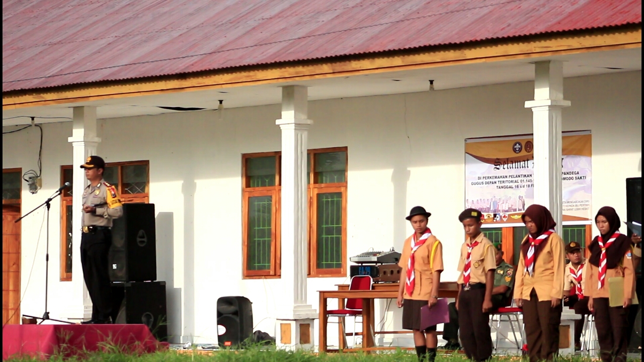 Kapolres Mabar pimpin upacara pembukaan perkemahaan dan Pelantikan TKU Pandega Pramuka Gugus Depan Racana Komodo Sakti