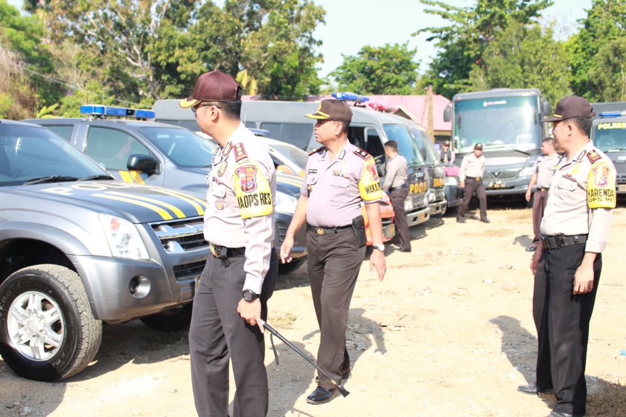 Polres Mabar Gelar pemeriksaan kendaraan dan logistik dalam menghadapi pemilu 2019